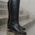 بوت بلند مشکی چرم - مانتو پاتریس رشت
