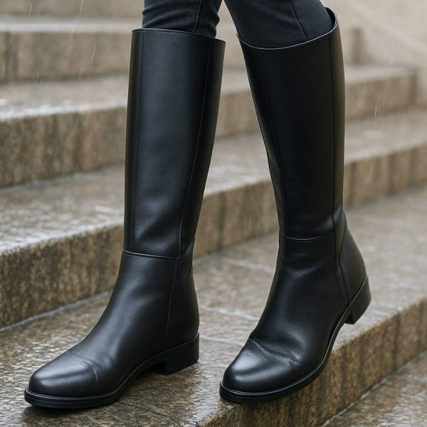 33000483-2 بوت بلند مشکی چرم - مانتو پاتریس رشت