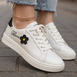 کتونی ونس سفید مشکی گلدار - مانتو پاتریس رشت