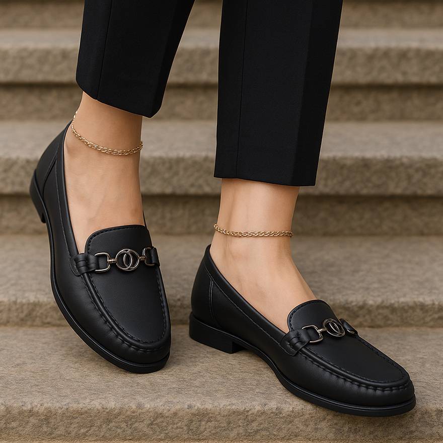 نیم بوت چنل مشکی چرم - مانتو پاتریس رشت