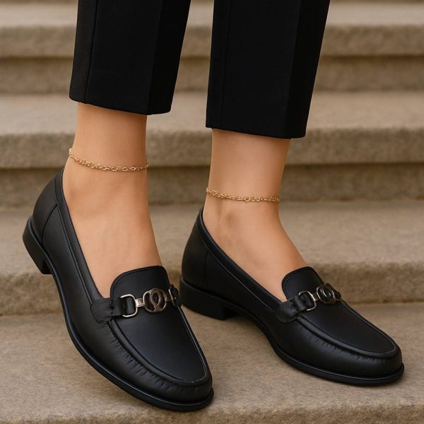 نیم بوت چنل مشکی چرم - مانتو پاتریس رشت