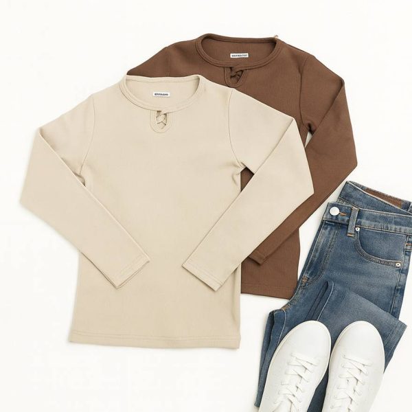 343001038-3 بلوز آستین بلند یقه اشکی - مانتو پاتریس رشت