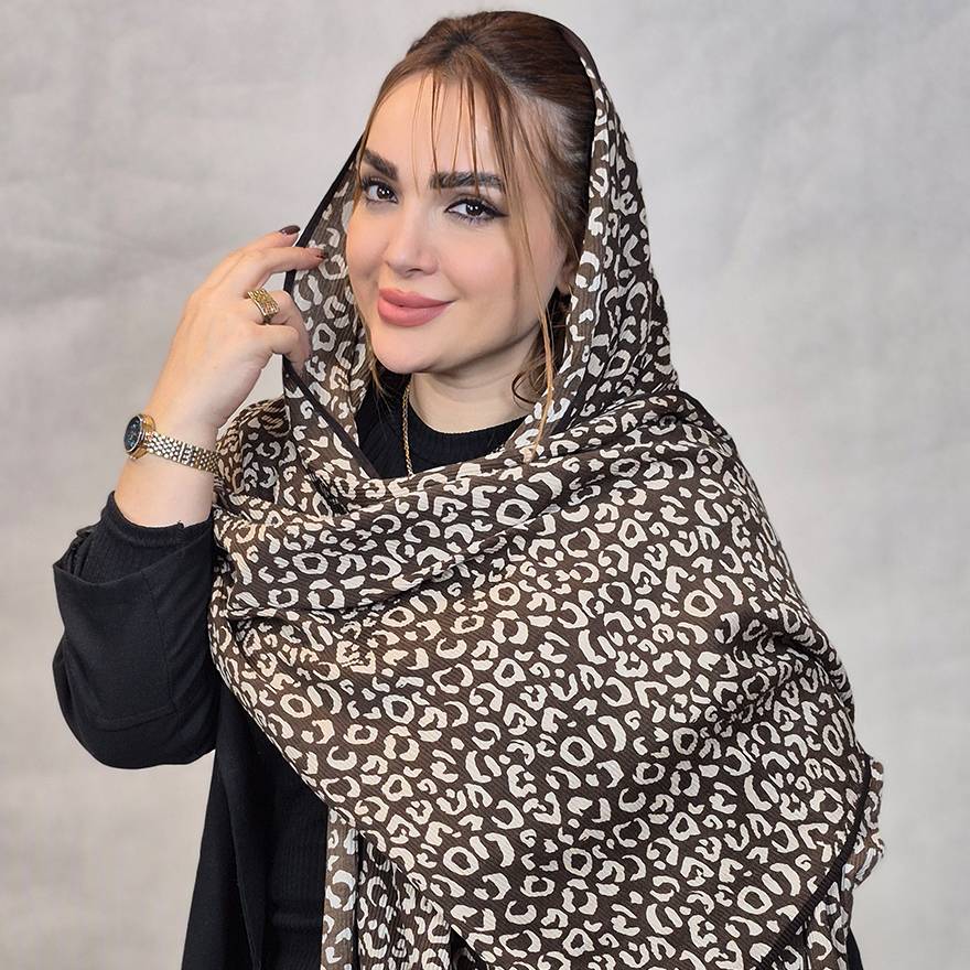 شال لبه نوار پلنگی - مانتو پاتریس رشت