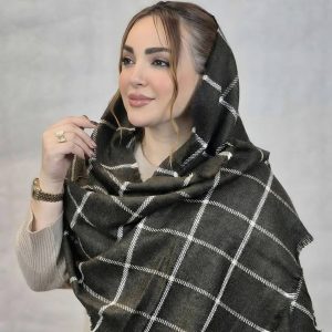 شال موهر لبه ریش چهارخونه - مانتو پاتریس رشت