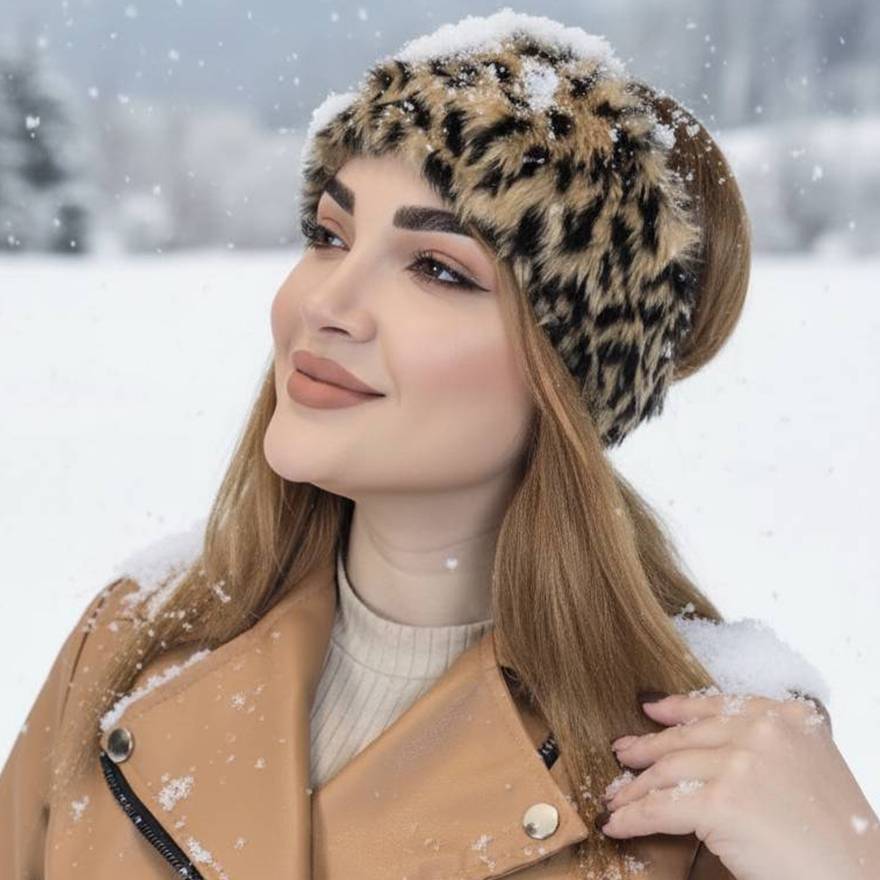 هدبند خز طرحدار - مانتو پاتریس رشت