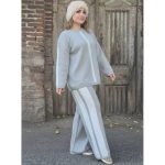 ست بافت نوار سفید - مانتو پاتریس رشت