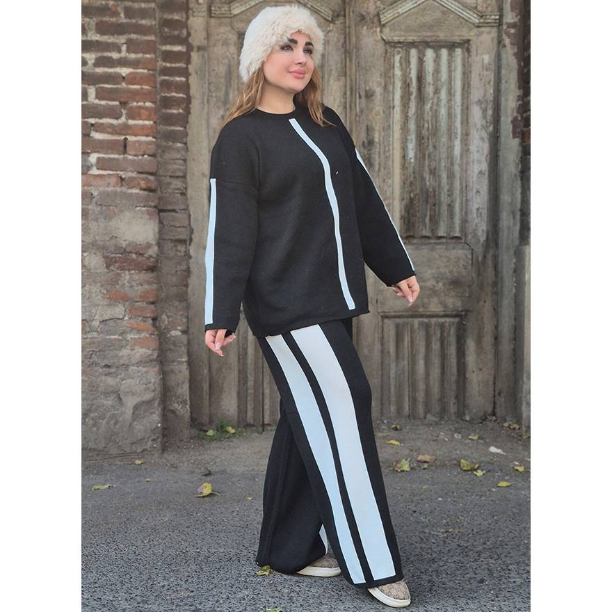 ست بافت نوار سفید - مانتو پاتریس رشت