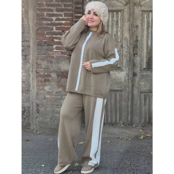 ست بافت نوار سفید - مانتو پاتریس رشت