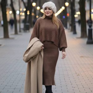 ست بافت خفاشی- مانتو پاتریس رشت