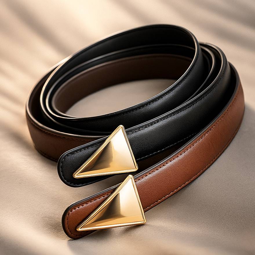 کمربند سگک مثلثی چرم - مانتو پاتریس رشت