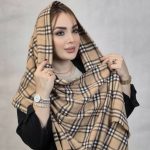شال موهر چهارخونه کرم - مانتو پاتریس رشت