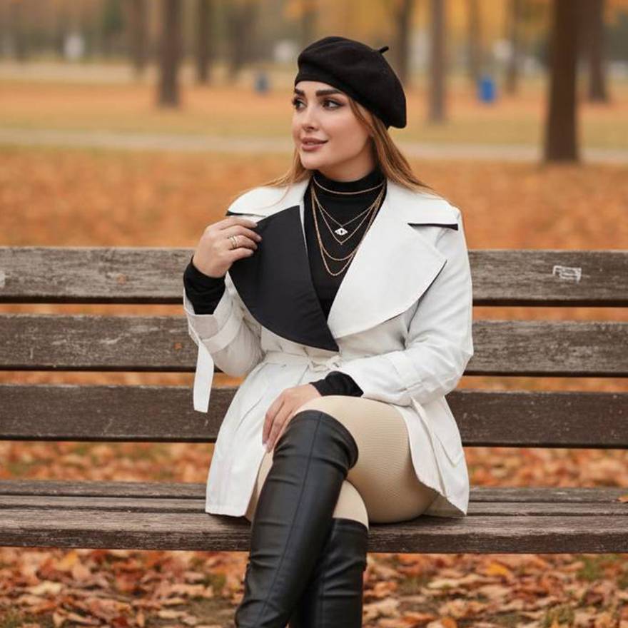 بارانی دو رنگ - مانتو پاتریس رشت