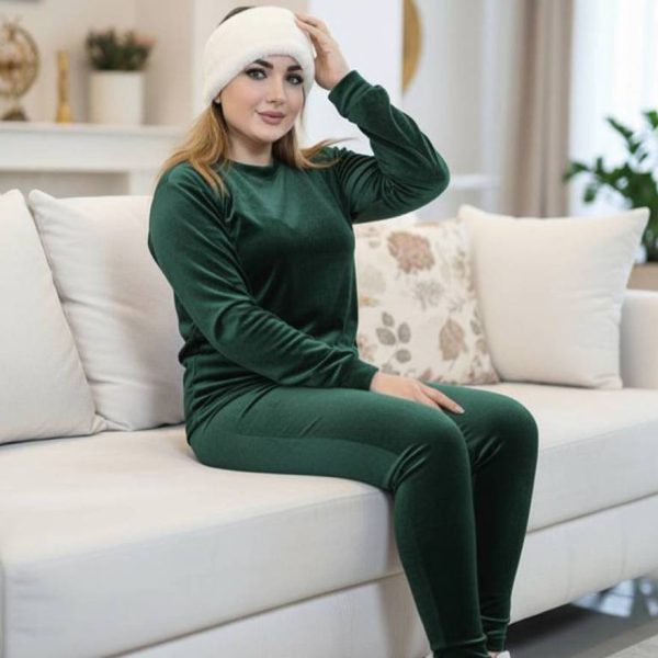 ست بلوز شلوار مخمل ساده