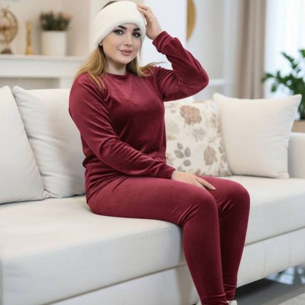 ست بلوز شلوار مخمل ساده