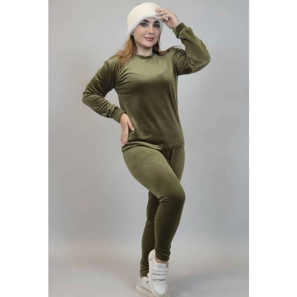 ست بلوز شلوار مخمل ساده