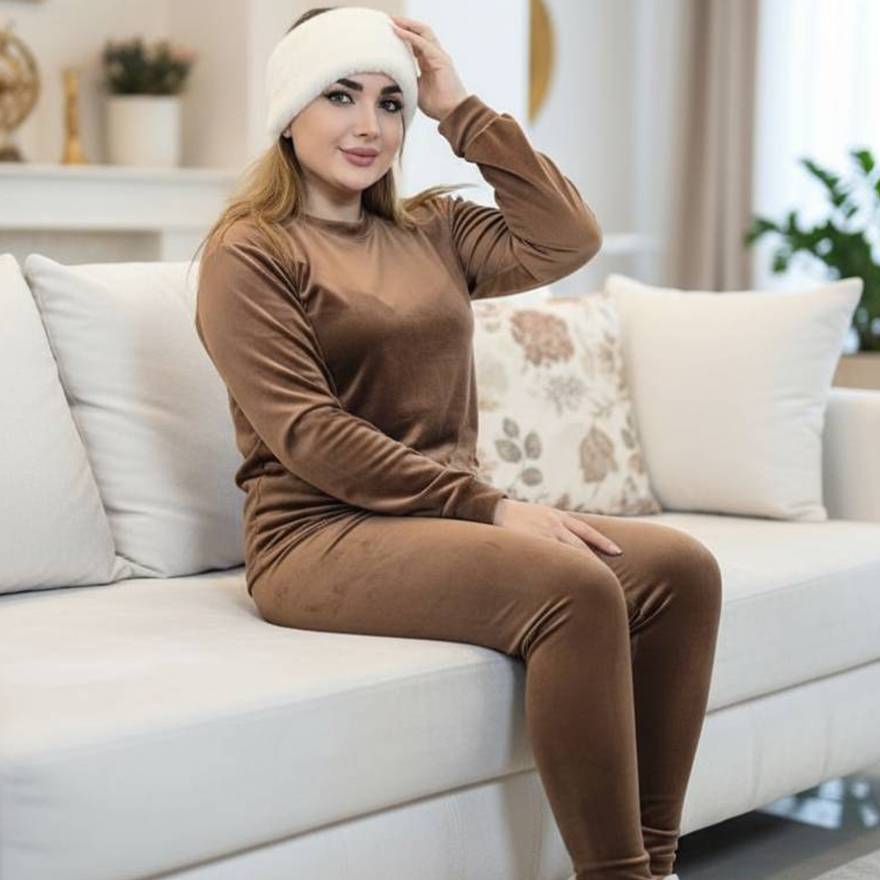 ست بلوز شلوار مخمل ساده