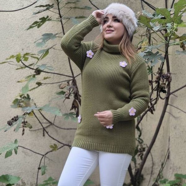 تونیک بافت یقه شل گلدار - مانتو پاتریس رشت