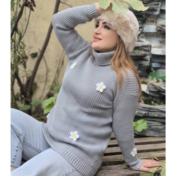 تونیک بافت یقه شل گلدار - مانتو پاتریس رشت