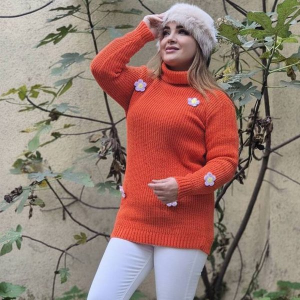 تونیک بافت یقه شل گلدار - مانتو پاتریس رشت