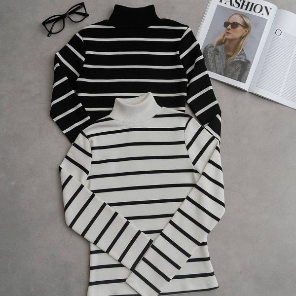 بلوز یقه اسکی راه راه فانریپ -