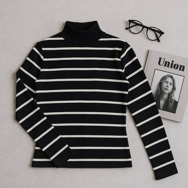 بلوز یقه اسکی راه راه فانریپ - مانتو پاتریس رشت