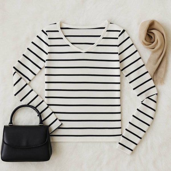 بلوز کراپ راه راه فانریپ - مانتو پاتریس رشت