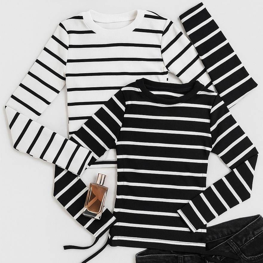 بلوز راه راه بغل گت - مانتو پاتریس رشت