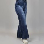 شلوار فول بگ جین زاپدار سرمه ای - مانتو پاتریس رشت