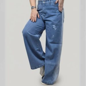 شلوار شافل جین آبی - مانتو پاتریس رشت