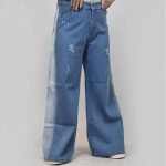 شلوار شافل جین آبی - مانتو پاتریس رشت