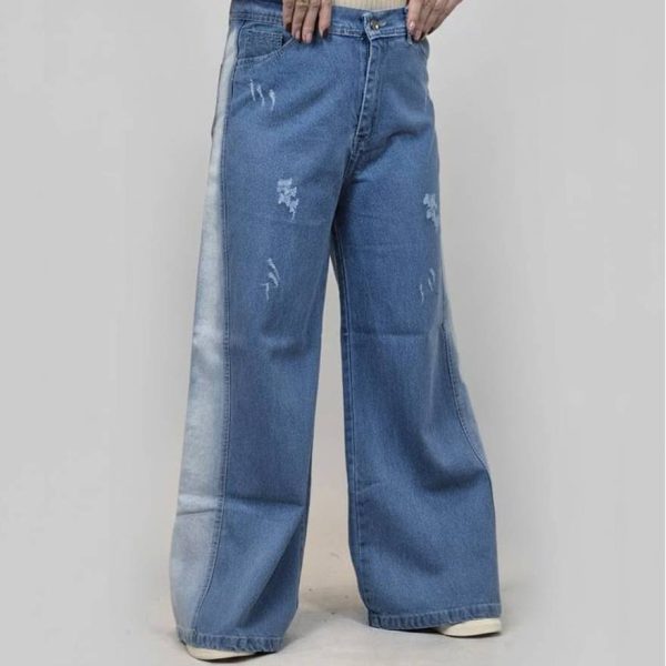 4110012 (1) شلوار شافل جین آبی - مانتو پاتریس رشت