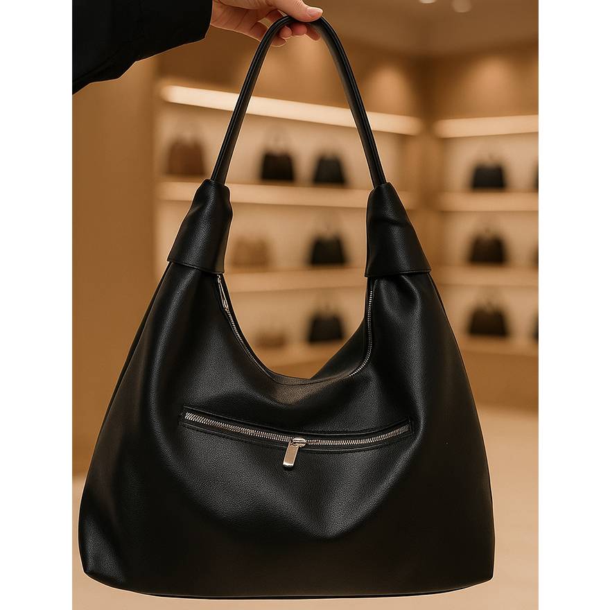 کیف دوشی بزرگ چرم مشکی