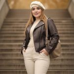 کت کراپ چرم زیپ کج - مانتو پاتریس رشت