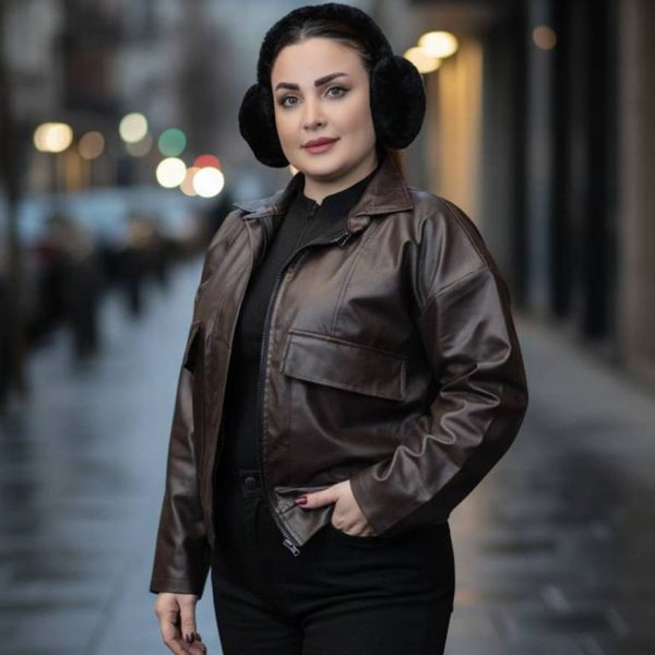 کت کراپ چرم جیب دار - مانتو پاتریس رشت