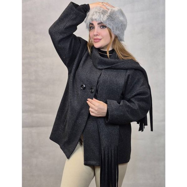 پالتو فوتر شال دار 4 دکمه -مانتو پاتریس رشت