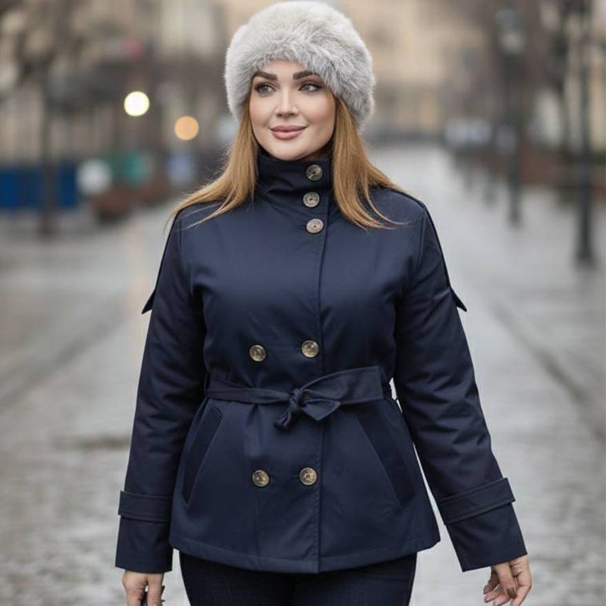 بارانی کتان یقه ایستاده - مانتو پاتریس رشت