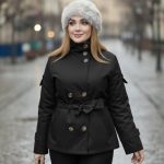 بارانی کتان یقه ایستاده - مانتو پاتریس رشت