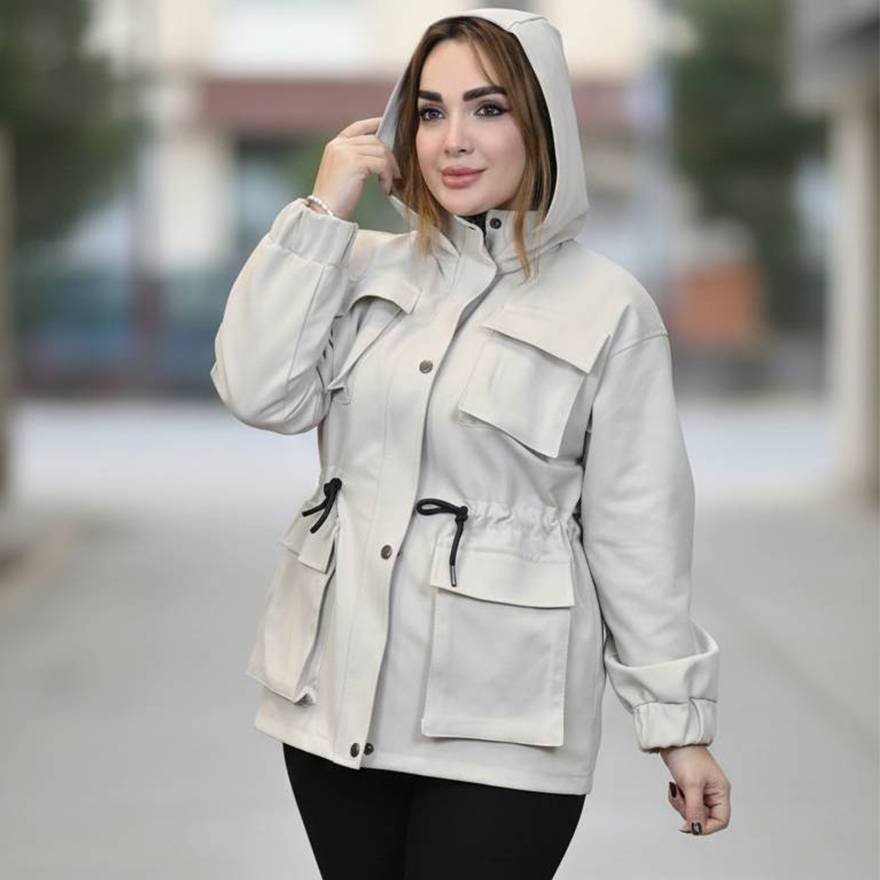 بارانی کتان آستردار چهار جیب - مانتو پاتریس رشت