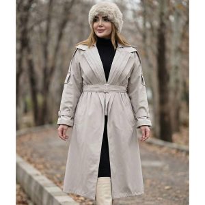 بارانی بلند یقه پلیسه - مانتو پاتریس رشت