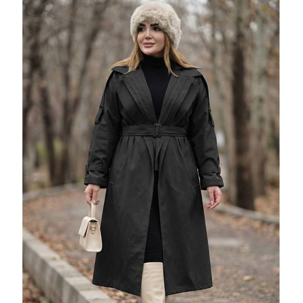 بارانی بلند یقه پلیسه