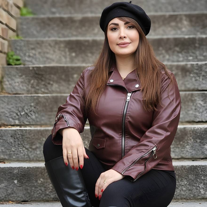 کت چرم آستین زیپ