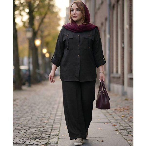 ست مانتو شلوار صوفیا جیب دکمه