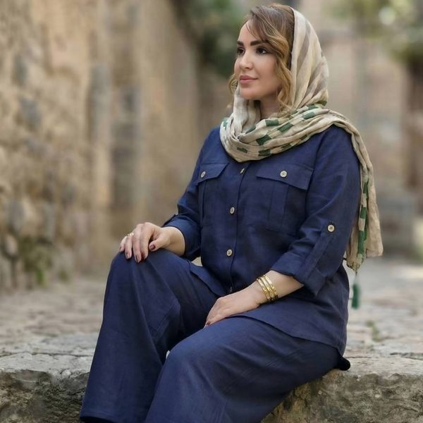 ست مانتو شلوار صوفیا جیب دکمه