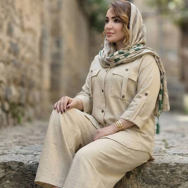 ست مانتو شلوار صوفیا جیب دکمه