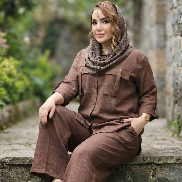 ست مانتو شلوار صوفیا جیب دکمه