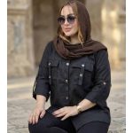 مانتو جیب صلیبی مشکی