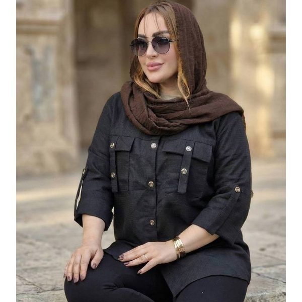 مانتو جیب صلیبی مشکی