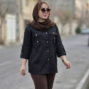 مانتو جیب صلیبی مشکی - مانتو پاتریس رشت