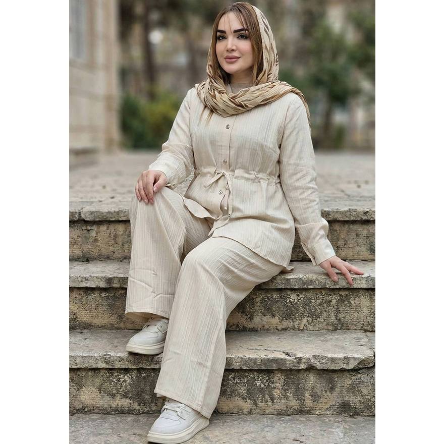 ست مانتو شلوار آیوا کمرگت