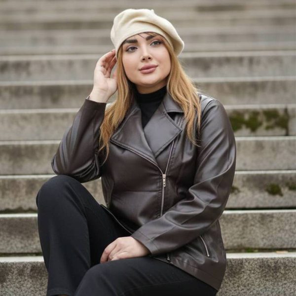 کت چرم زیپ کج - مانتو پاتریس رشت